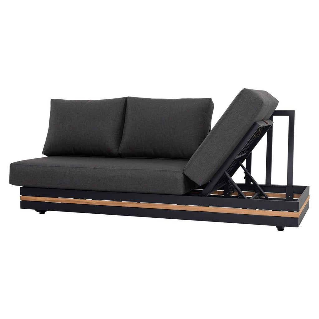 Hjørnesofa ute Triest aluminium/teak 271x198 cm loungetablet