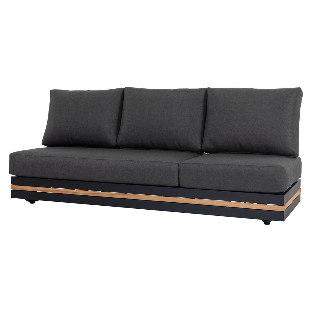 Hjørnesofa ute Triest aluminium/teak 271x198 cm nærbilde pute