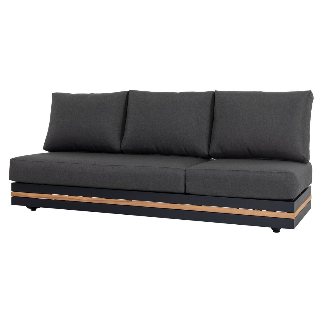 Hjørnesofa ute Triest aluminium/teak 271x198 cm nærbilde pute