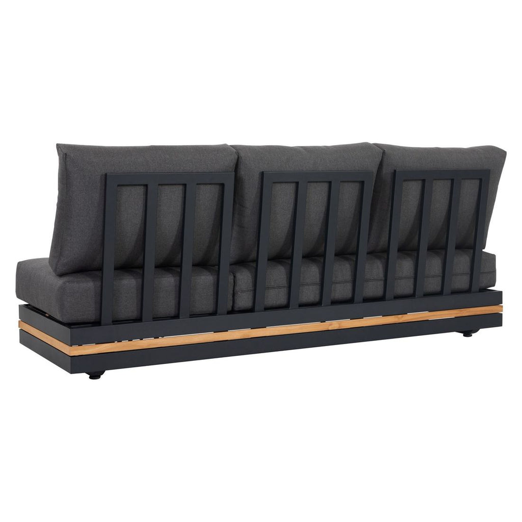 Hjørnesofa ute Triest aluminium/teak 271x198 cm relaxfunksjon