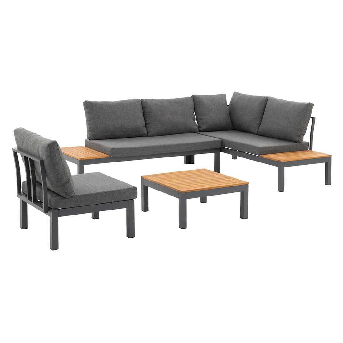 Hjørnesofa ute Venedig med loungebord aluminium/olefin - OUTLIV.