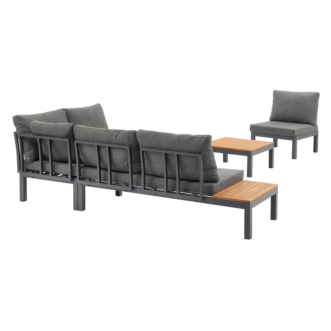 Hjørnesofa ute Venedig med loungebord aluminium/olefin - OUTLIV.
