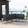 Hjørnesofa ute Verona aluminium/tau/olefin - OUTLIV. forfra