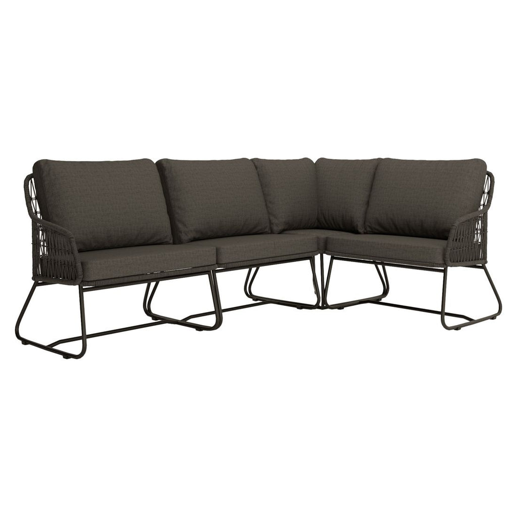 Hjørnesofa ute Verona aluminium/tau/olefin - OUTLIV. detalj av materialer
