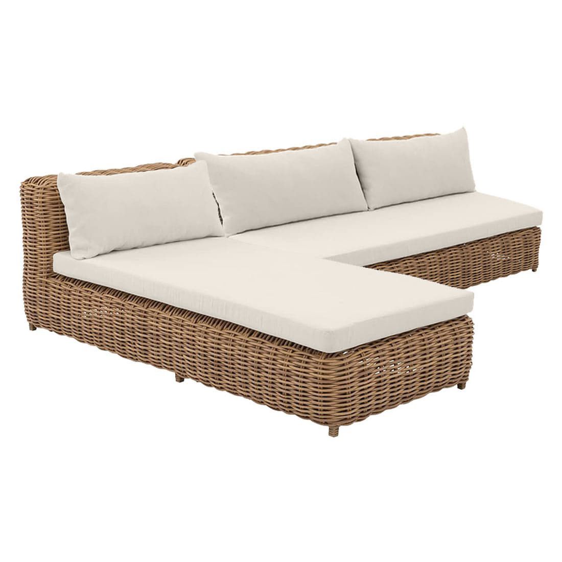Hjørnesofa ute Versailles flettverk/polyester detalj av flettverk