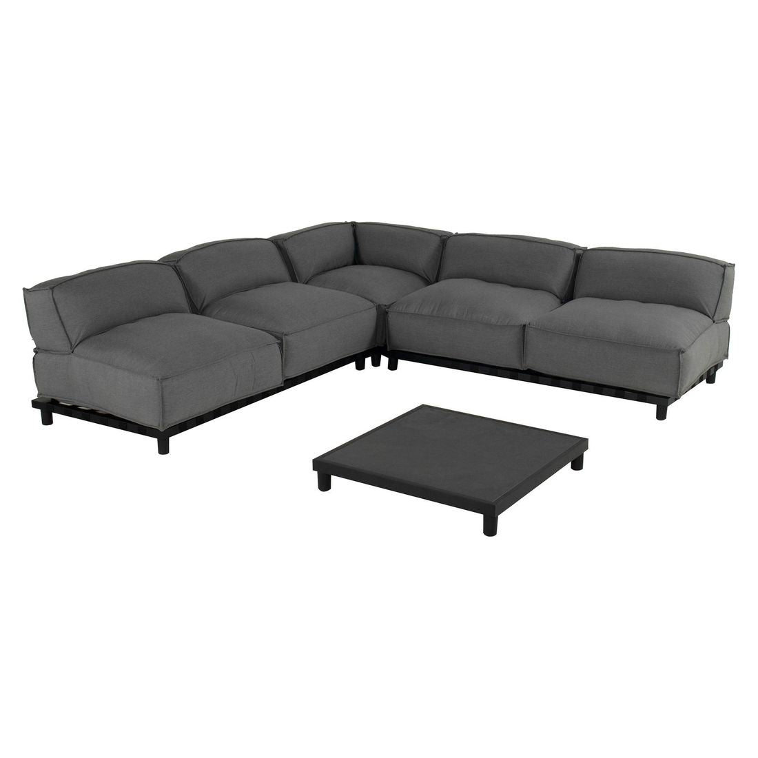 Hjørnesofa ute Vlieland med loungebord aluminium bakside