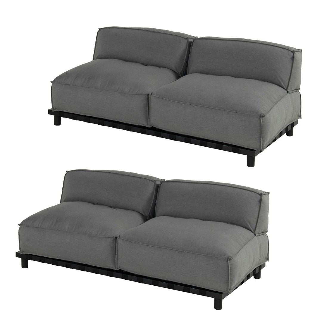 Nærbilde av hjørnesofa ute Vlieland aluminium/Sunbrella ramme