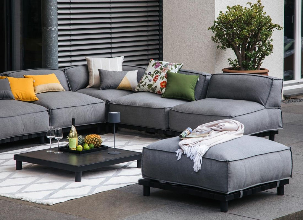 Hjørnesofa ute Vlieland aluminium/Sunbrella 351x264 cm - Schöner Wohnen