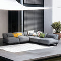 Hjørnesofa ute Vlieland aluminium Sunbrella forfra