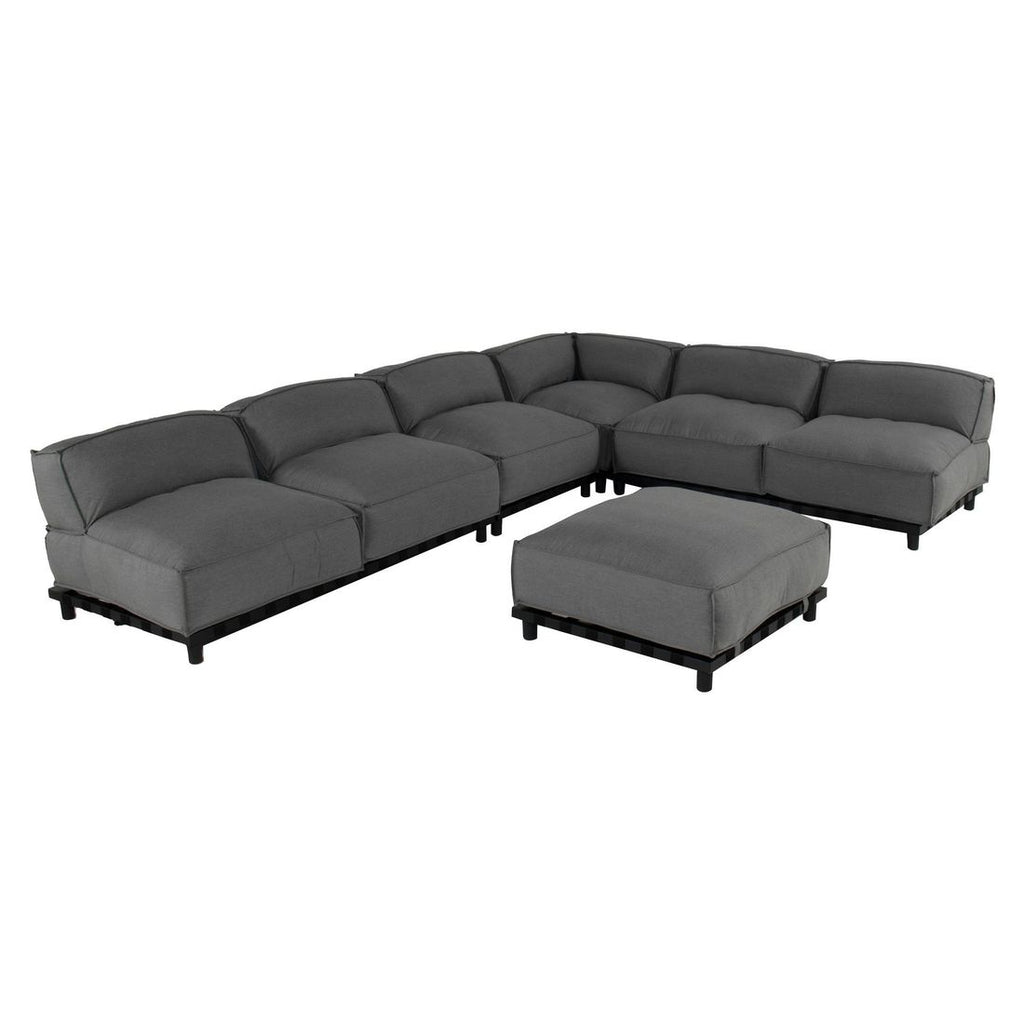 Hjørnesofa ute Vlieland aluminium Sunbrella bakside