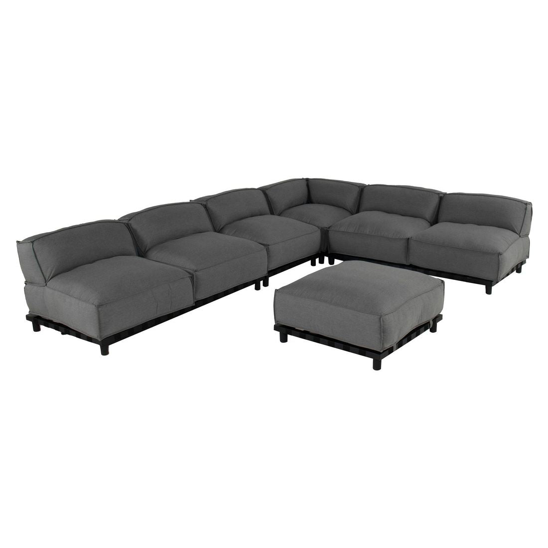 Hjørnesofa ute Vlieland aluminium Sunbrella bakside