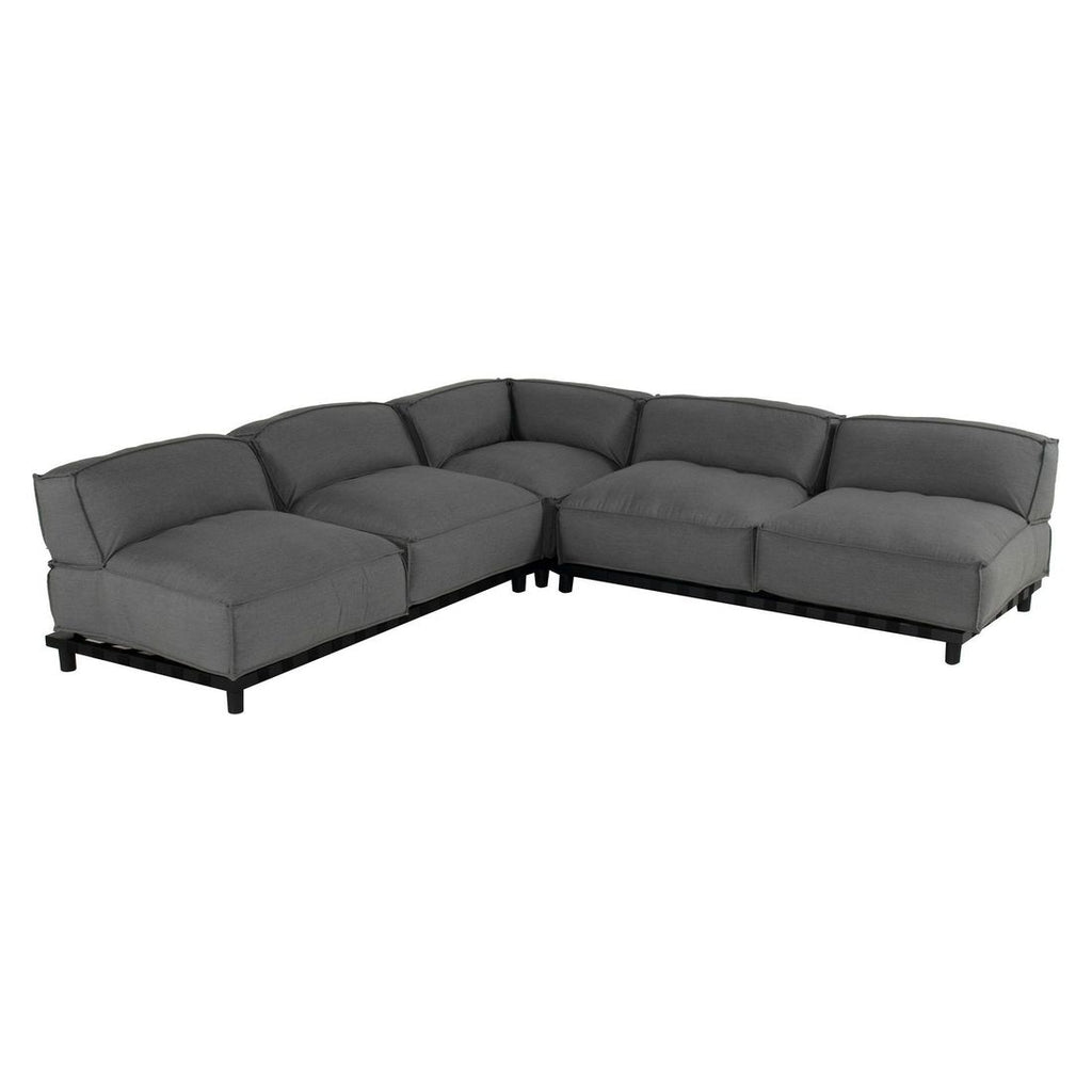 Hjørnesofa ute Vlieland aluminium Sunbrella bakside