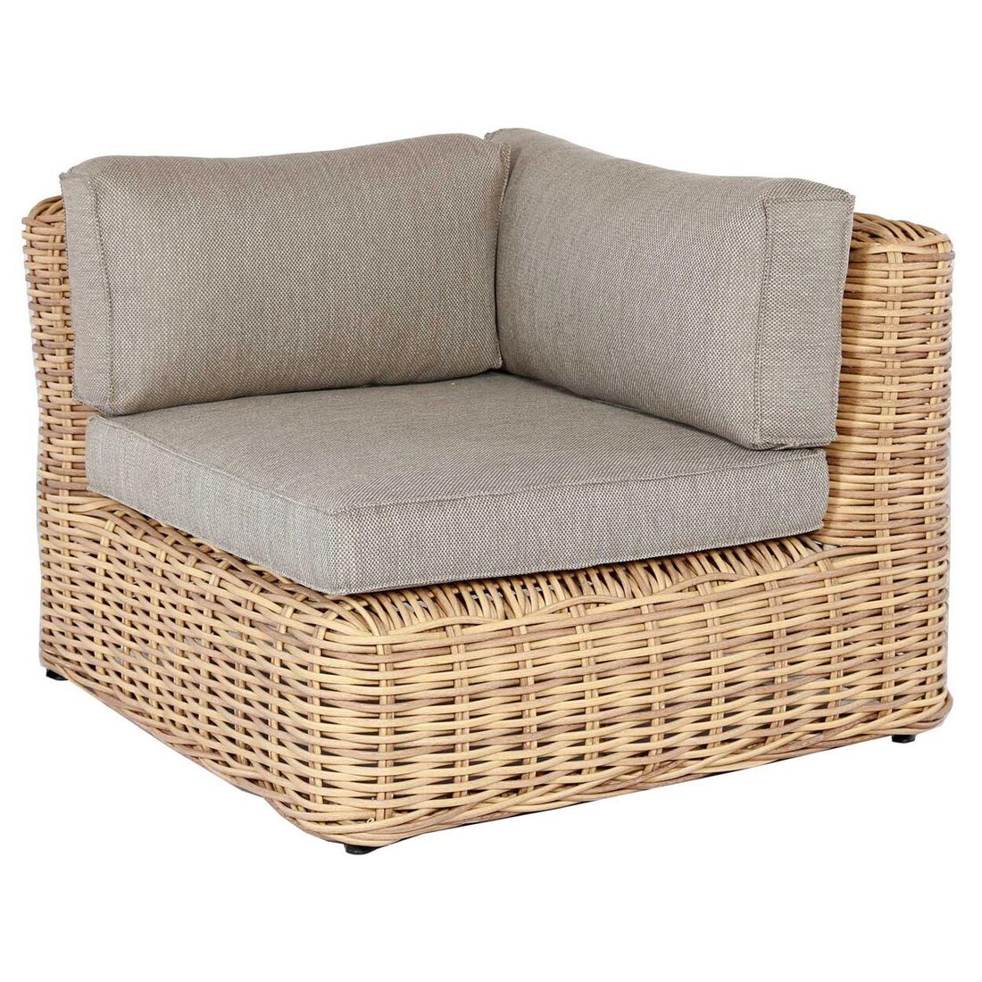 Hjørnesofa ute Yate med loungebord flettverk/olefin med puter