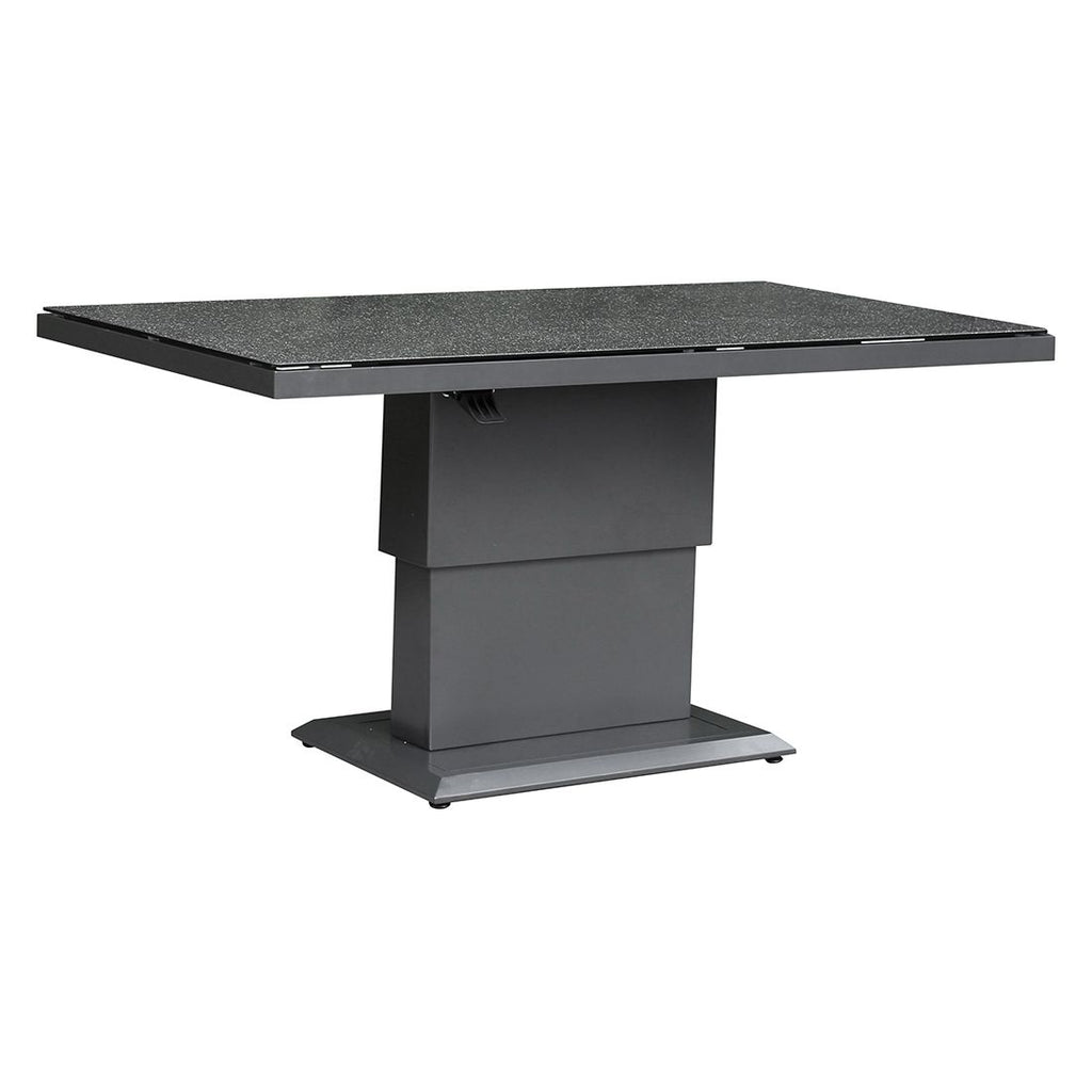 Høydejusterbart hagebord Allround aluminium/glass 150x90 cm - OUTLIV forfra