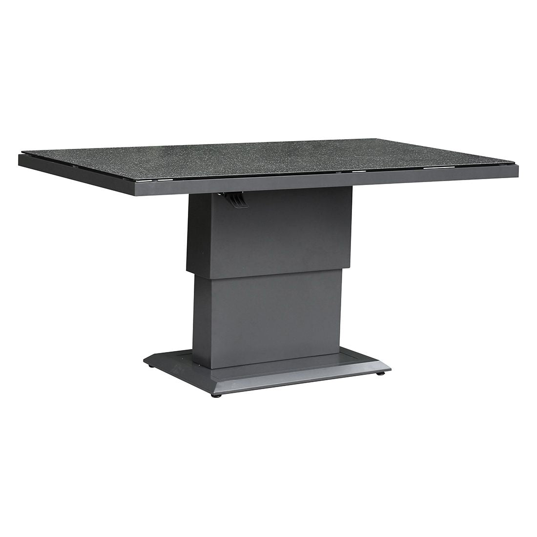 Høydejusterbart hagebord Allround aluminium/glass 150x90 cm - OUTLIV forfra