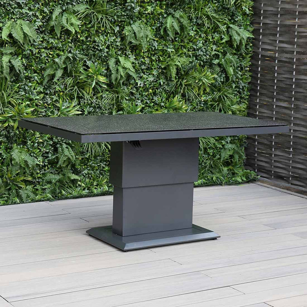Høydejusterbart hagebord Allround aluminium/glass 150x90 cm - OUTLIV bakside