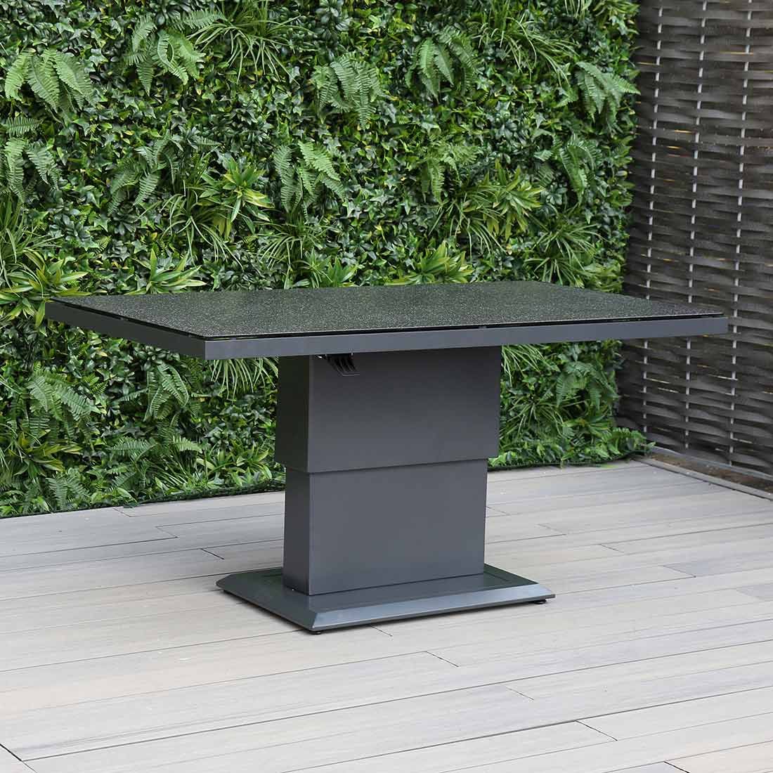 Høydejusterbart hagebord Allround aluminium/glass 150x90 cm - OUTLIV bakside
