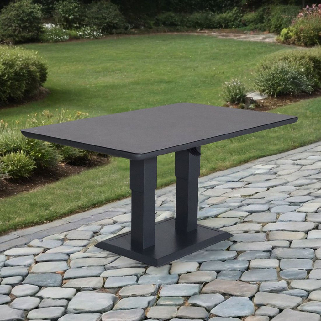 Høydejusterbart hagebord Allround 150x90 cm aluminium/keramikk bakside