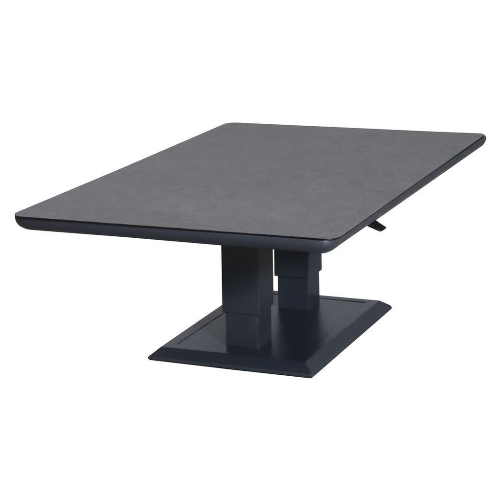 Montert Høydejusterbart hagebord Allround 150x90 cm aluminium/keramikk på terrasse
