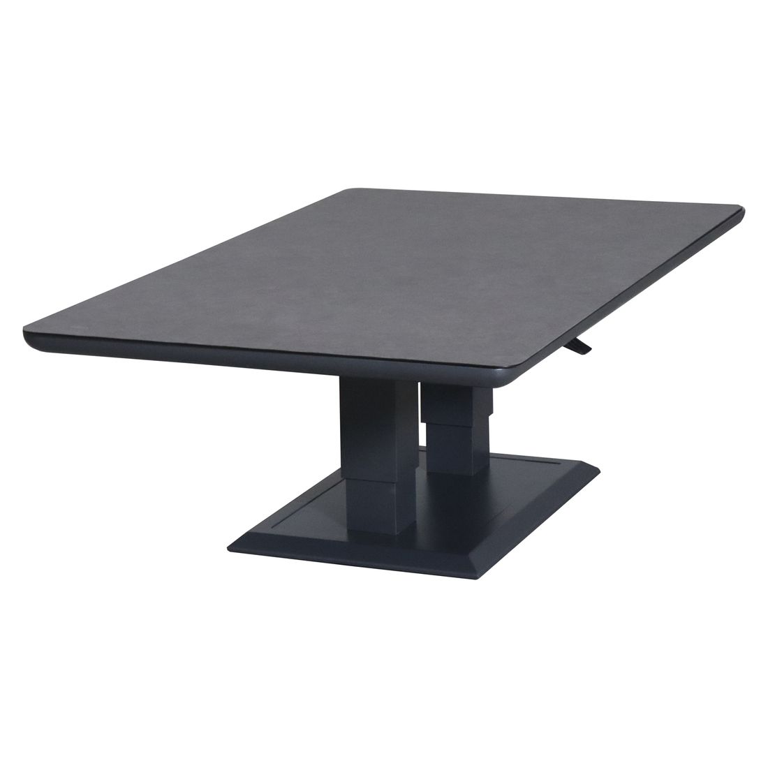 Montert Høydejusterbart hagebord Allround 150x90 cm aluminium/keramikk på terrasse