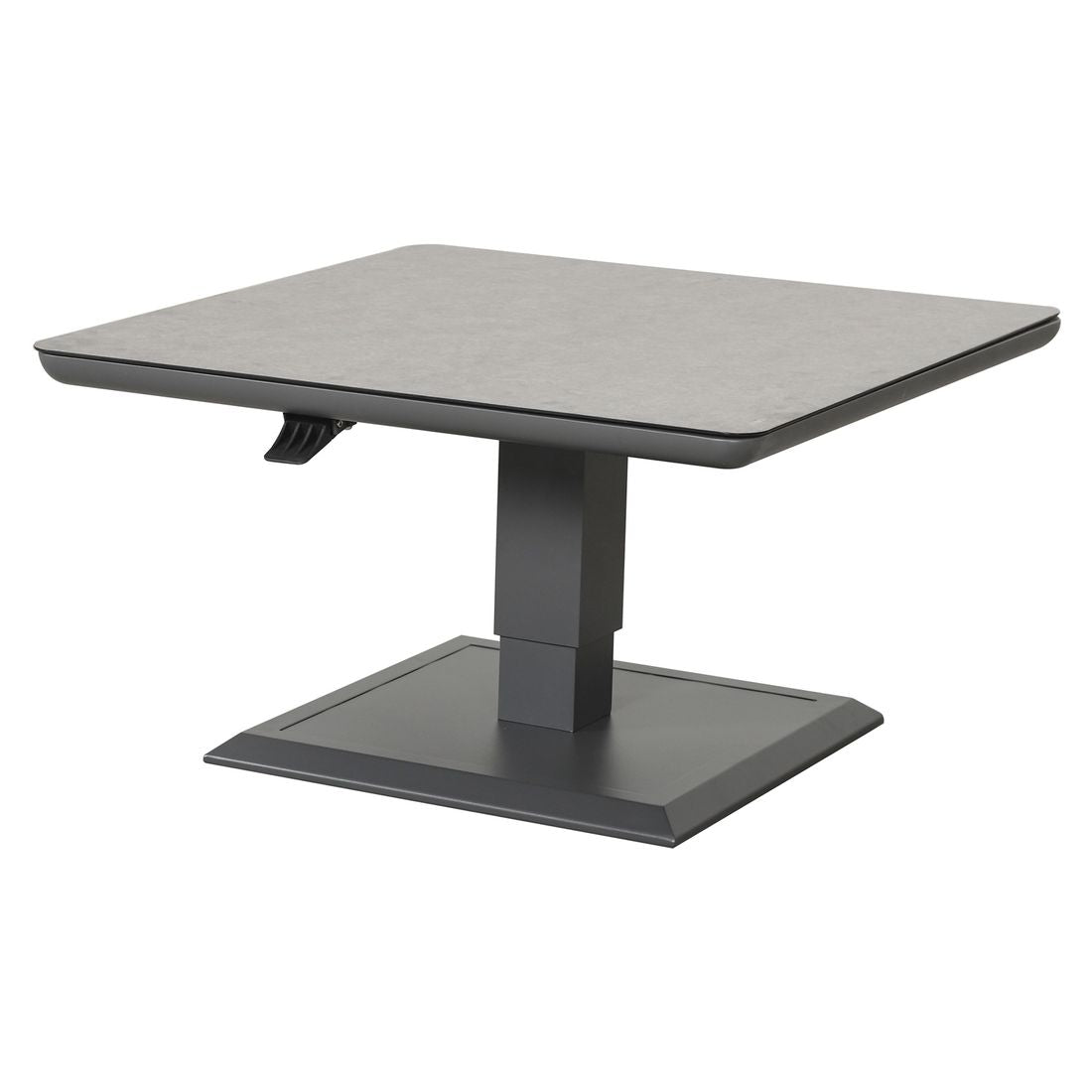 Høydejusterbart hagebord Allround 90x90 cm aluminium/keramikk forfra