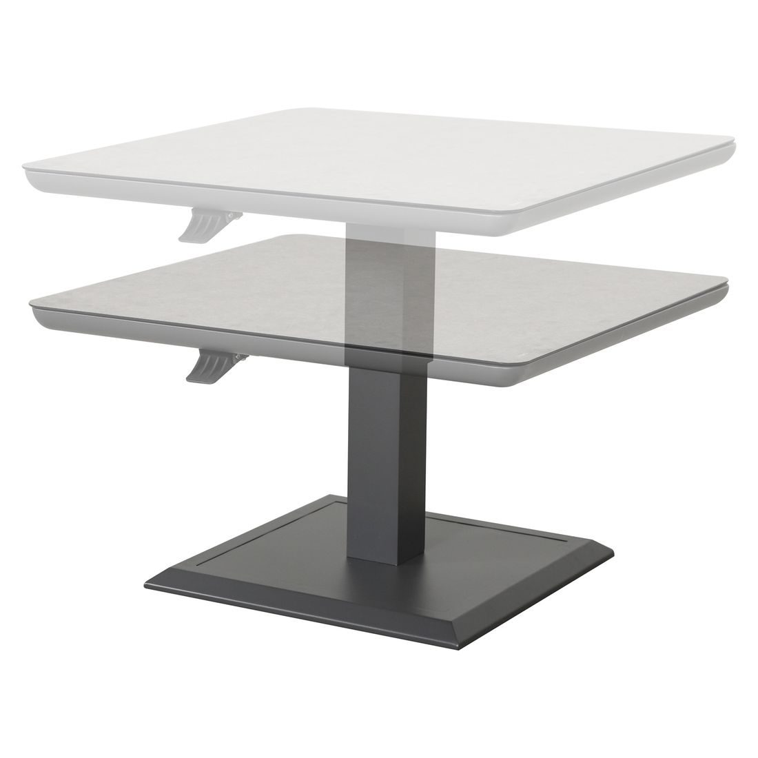 Nærbilde av ben på Høydejusterbart hagebord Allround 90x90 cm aluminium/keramikk