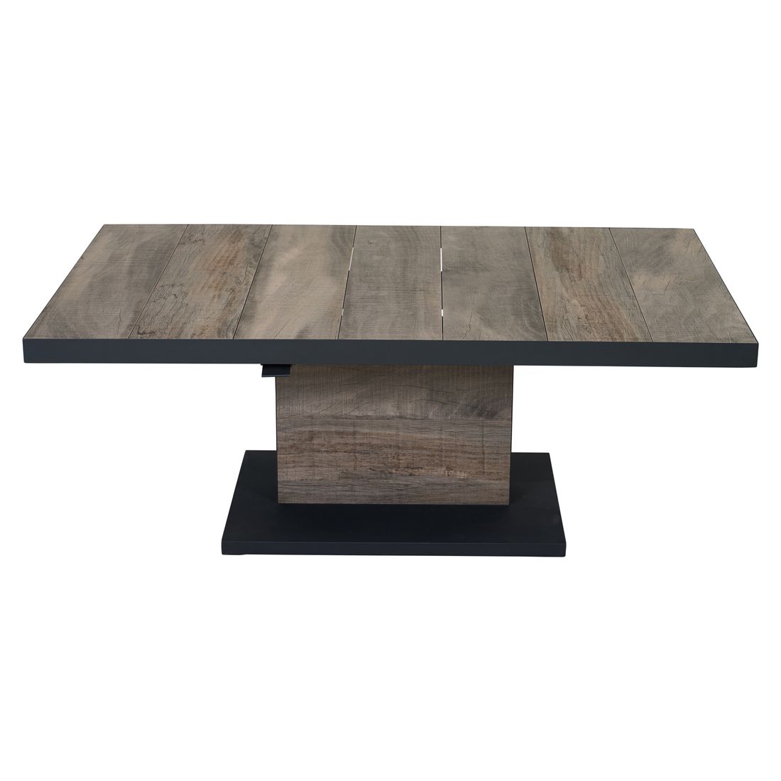 Montert hagebord Talina 140x85 cm i hage med justerbar høyde