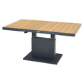 Høydejusterbart hagebord Talina 140x85 cm aluminium teak front