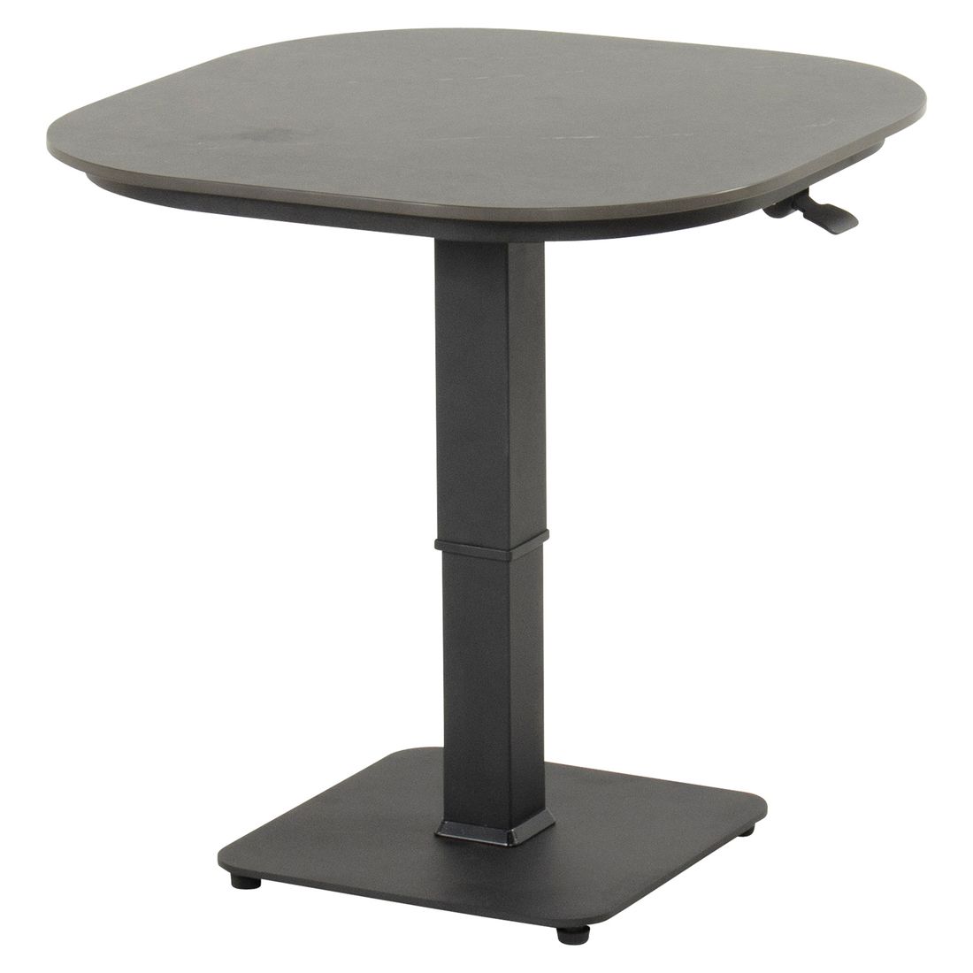Høydejusterbart hagebord Tubb aluminium/keramikk 70x70 cm - Hartman forfra