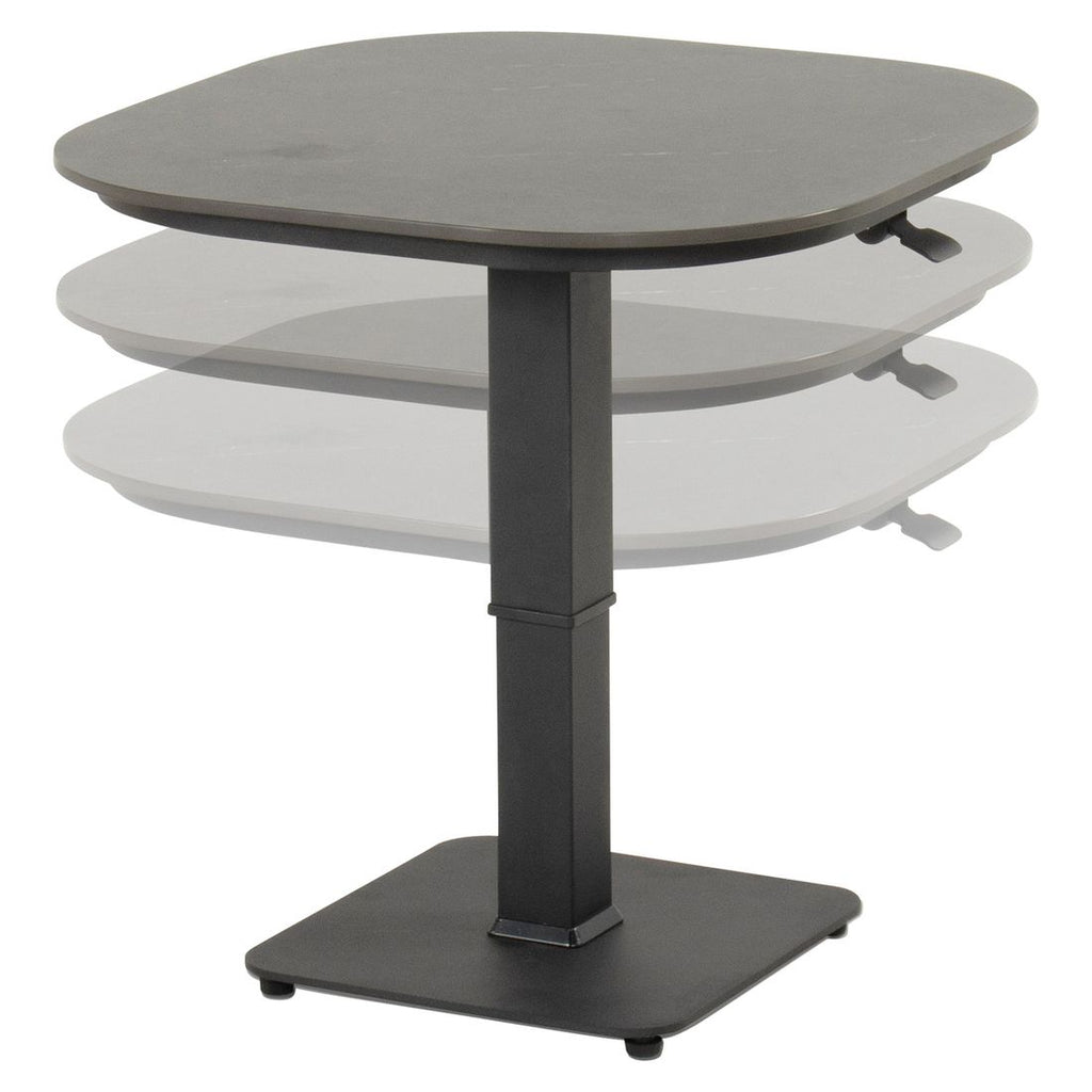 Montert Høydejusterbart hagebord Tubb aluminium/keramikk 70x70 cm - Hartman på balkong