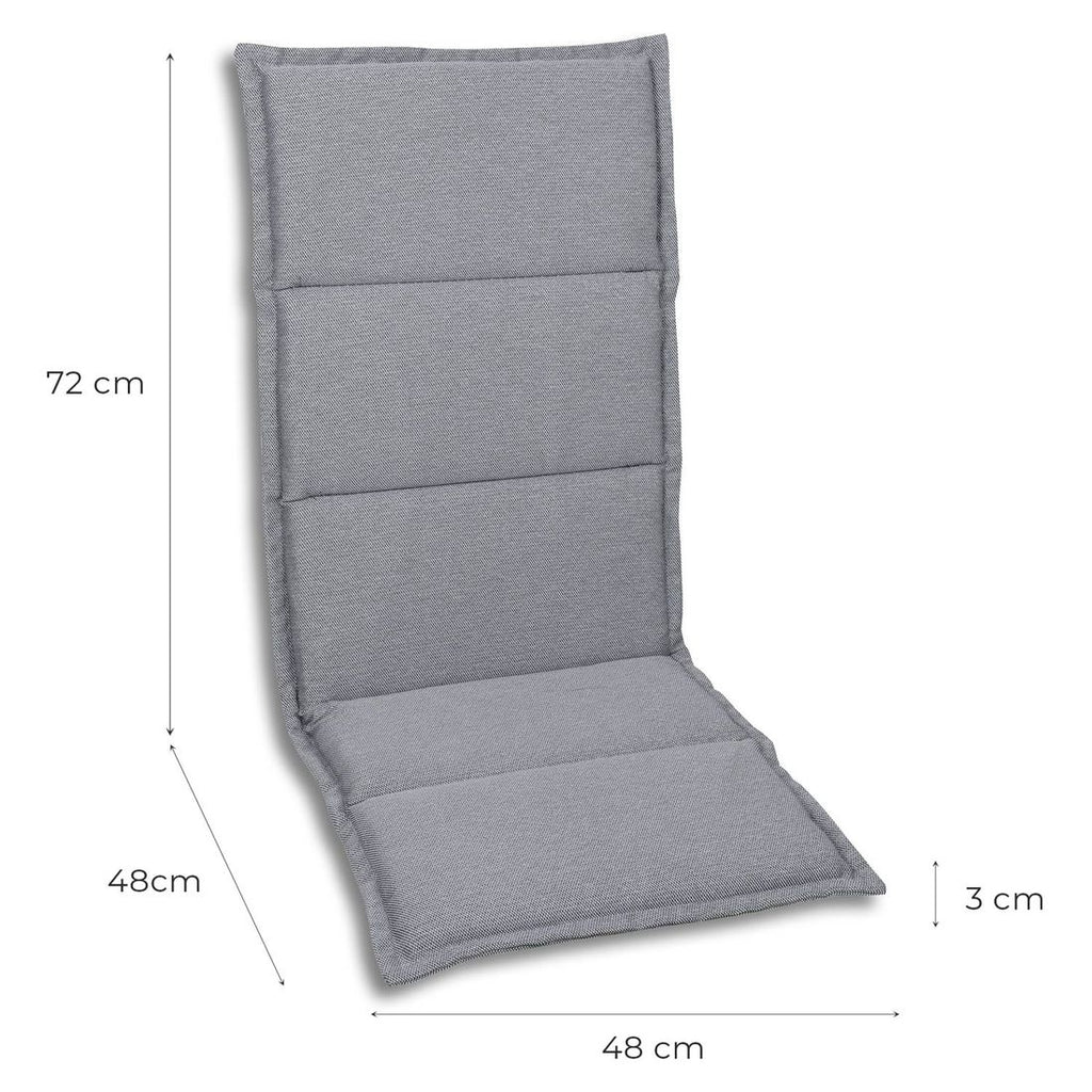 Høyrygg stolpute 48x120 cm grå syntetisk stoff - OUTLIV bakside