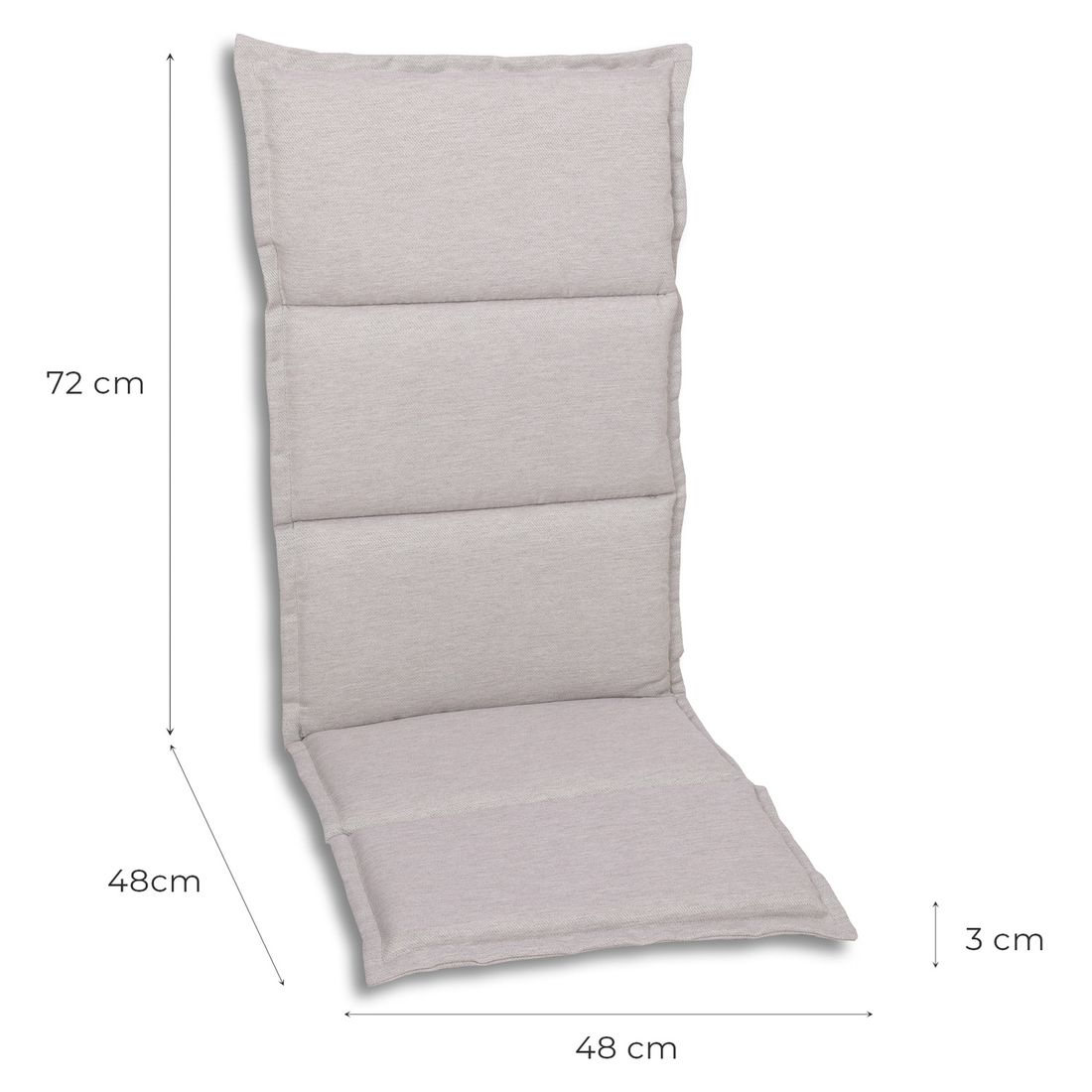Høyrygg stolpute 48x120 cm polyester beige - GO-DE bakside