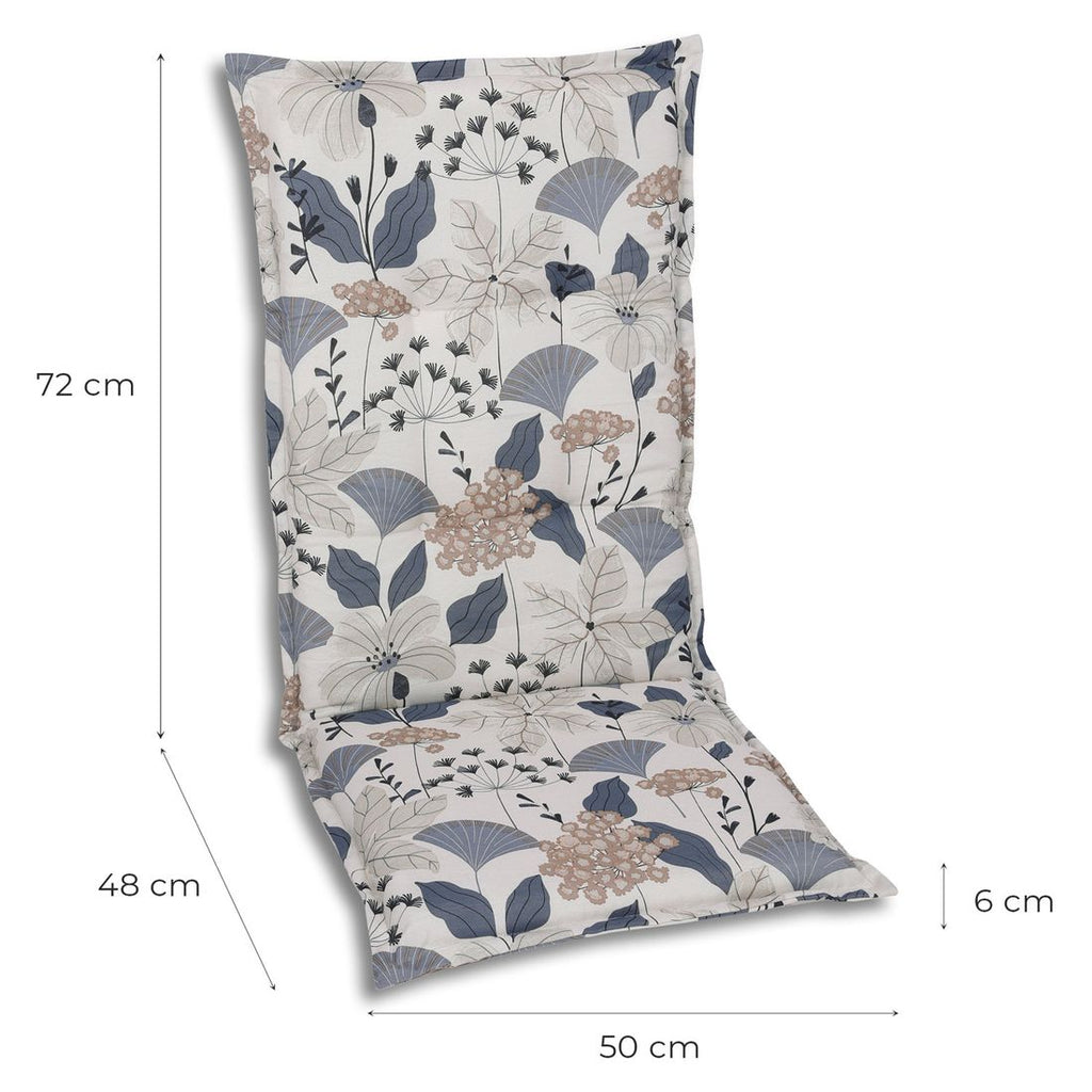 Høyrygg stolpute 50x120 cm blandet stoff beige bakside
