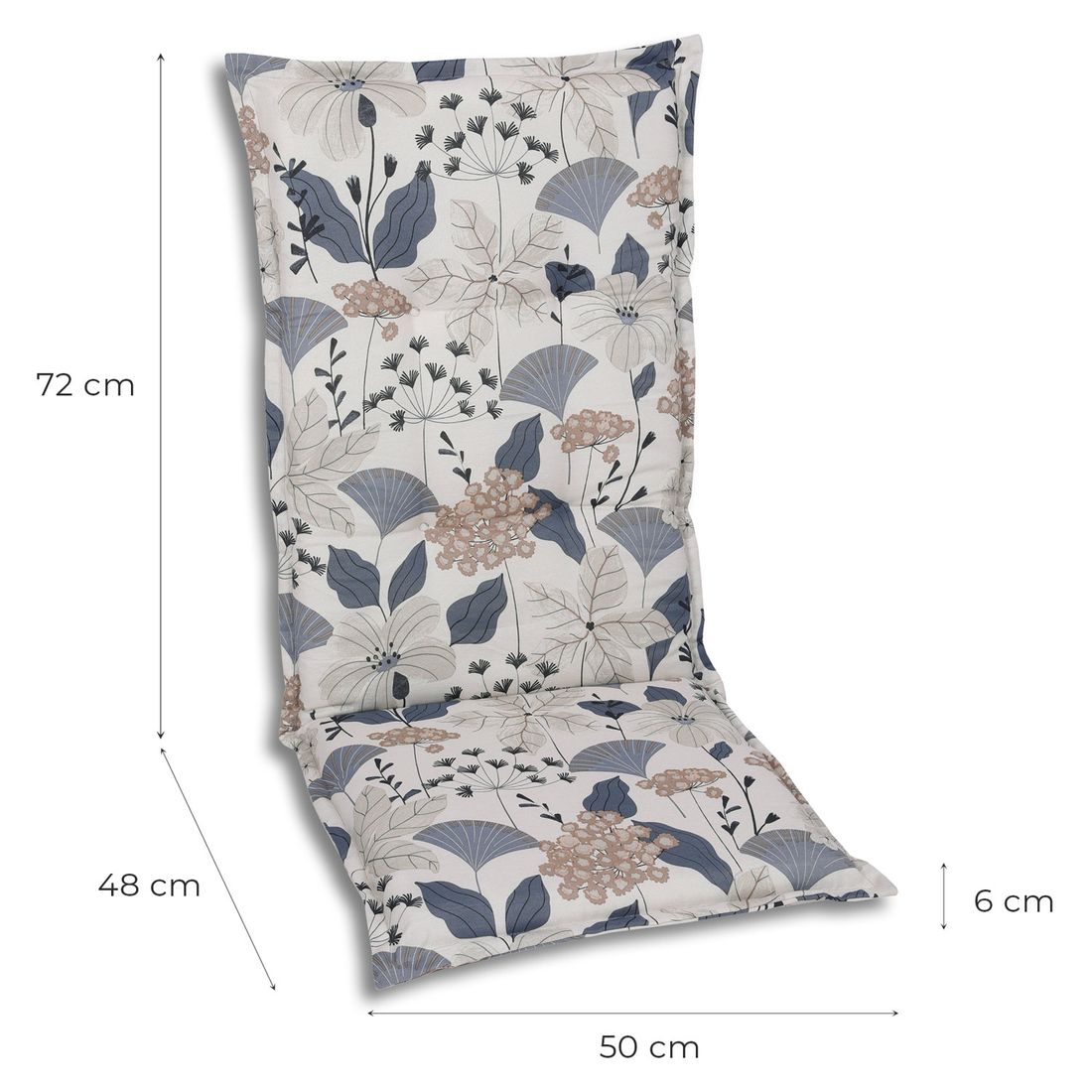 Høyrygg stolpute 50x120 cm blandet stoff beige bakside