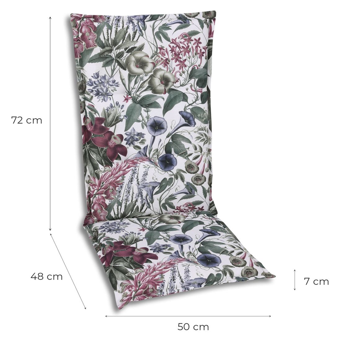 Høyrygg stolpute 50x120 cm blandet stoff flerfarget bakside