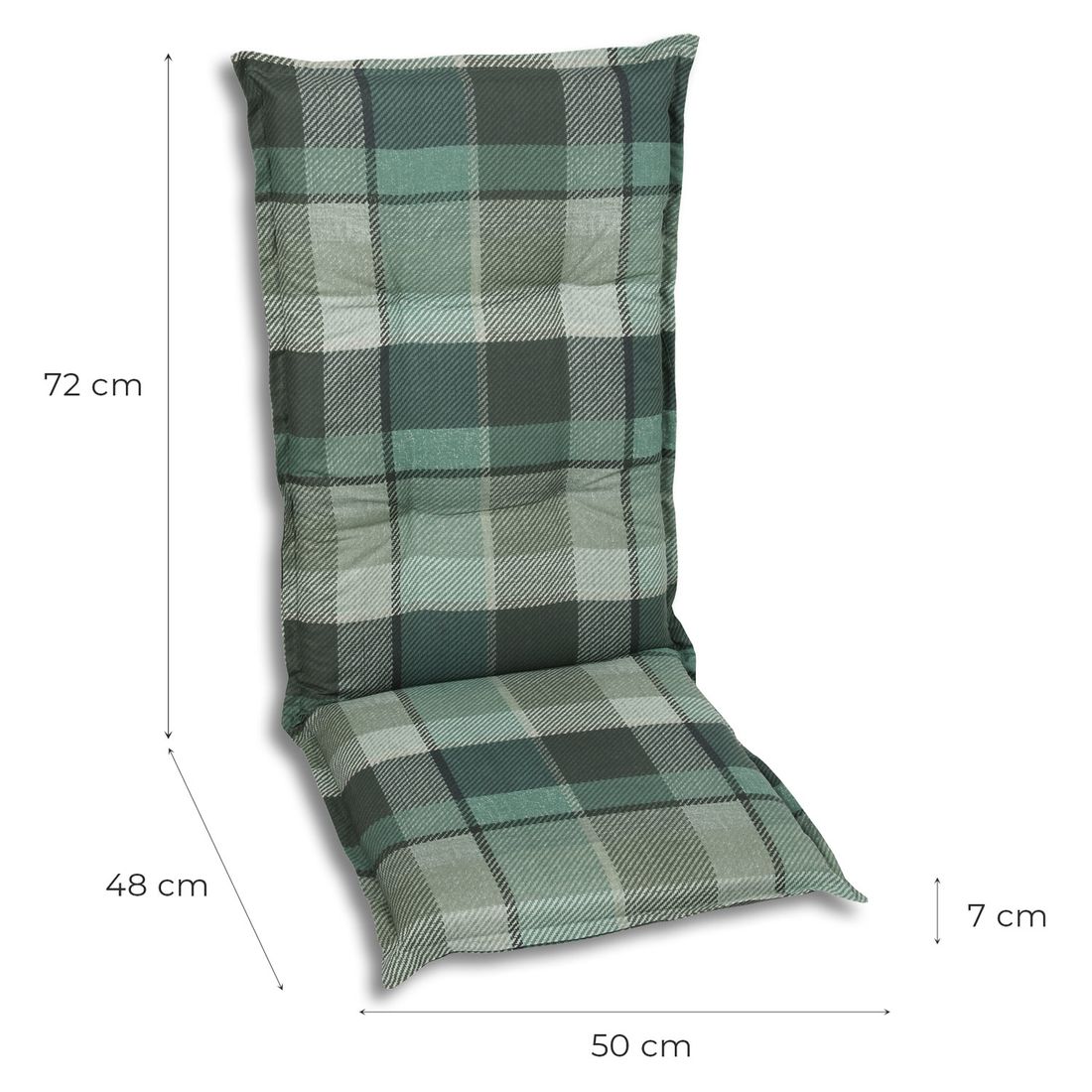 Høyrygg stolpute 50x120 cm blandet stoff grønn - GO-DE bakside