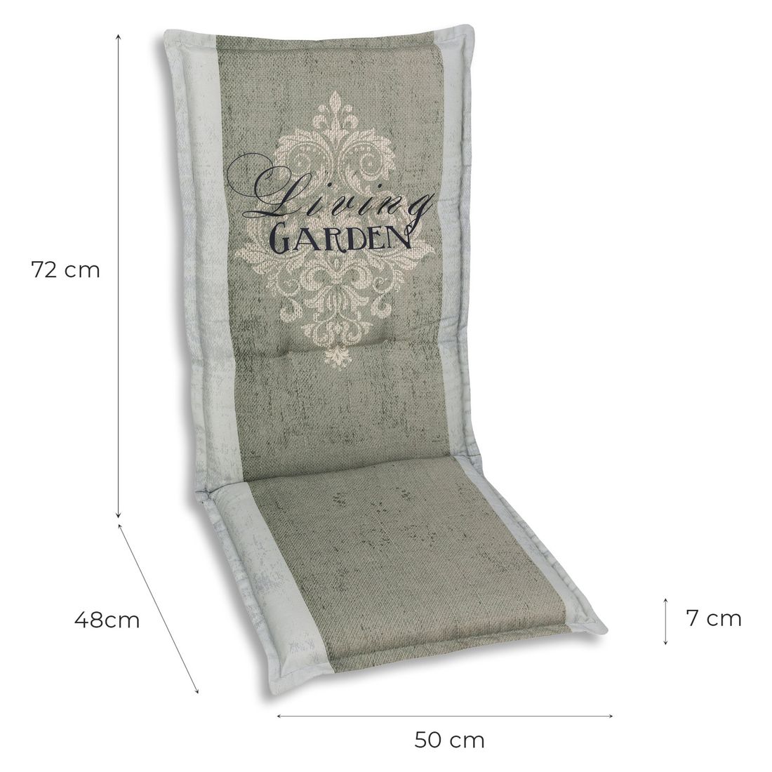 Høyrygg stolpute 50x120 cm blandingsstoff beige bakside