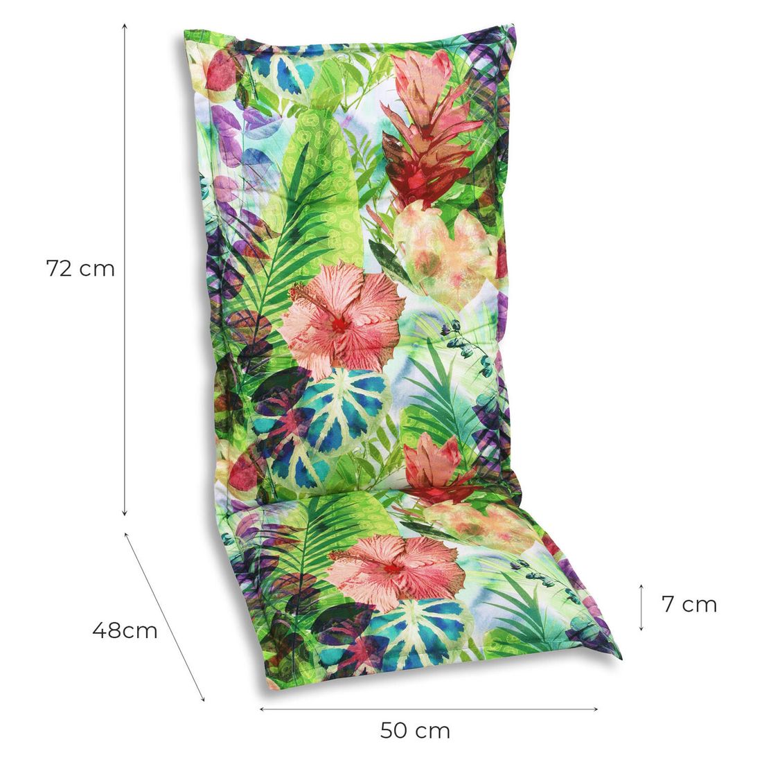 Høyrygg stolpute 50x120 cm blandingsstoff flerfarget bakside