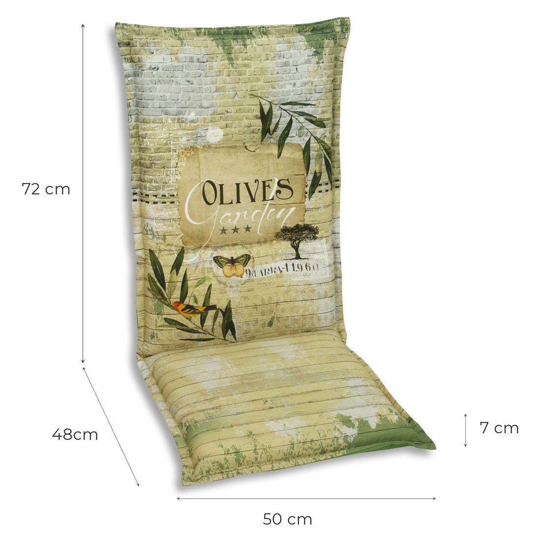 Høyrygg stolpute 50x120 cm blandingsstoff grønn bakside
