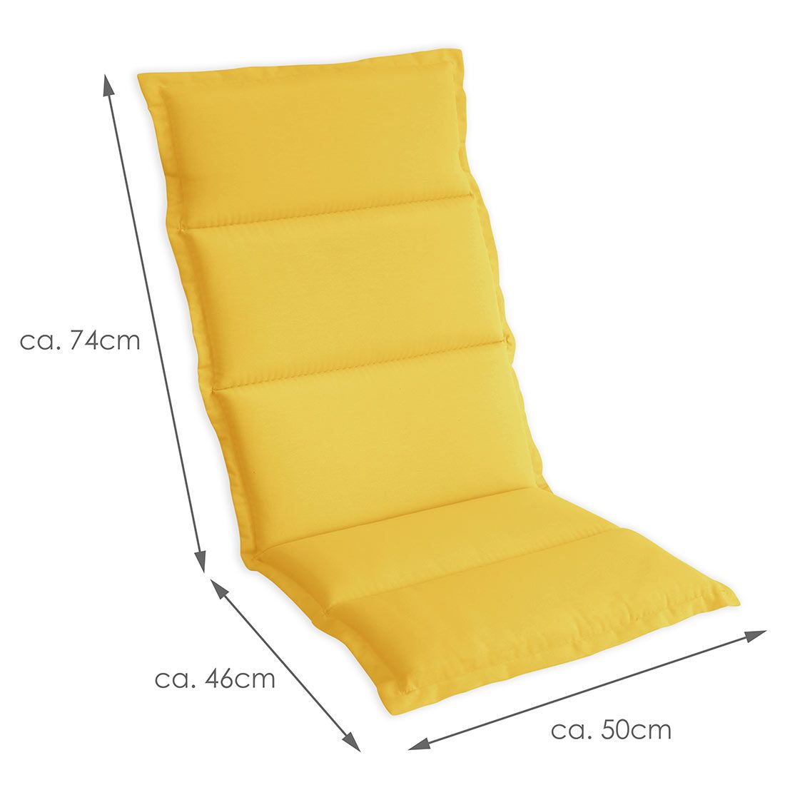 Høyrygg stolpute 50x120 cm blandingsstoff gul detalj