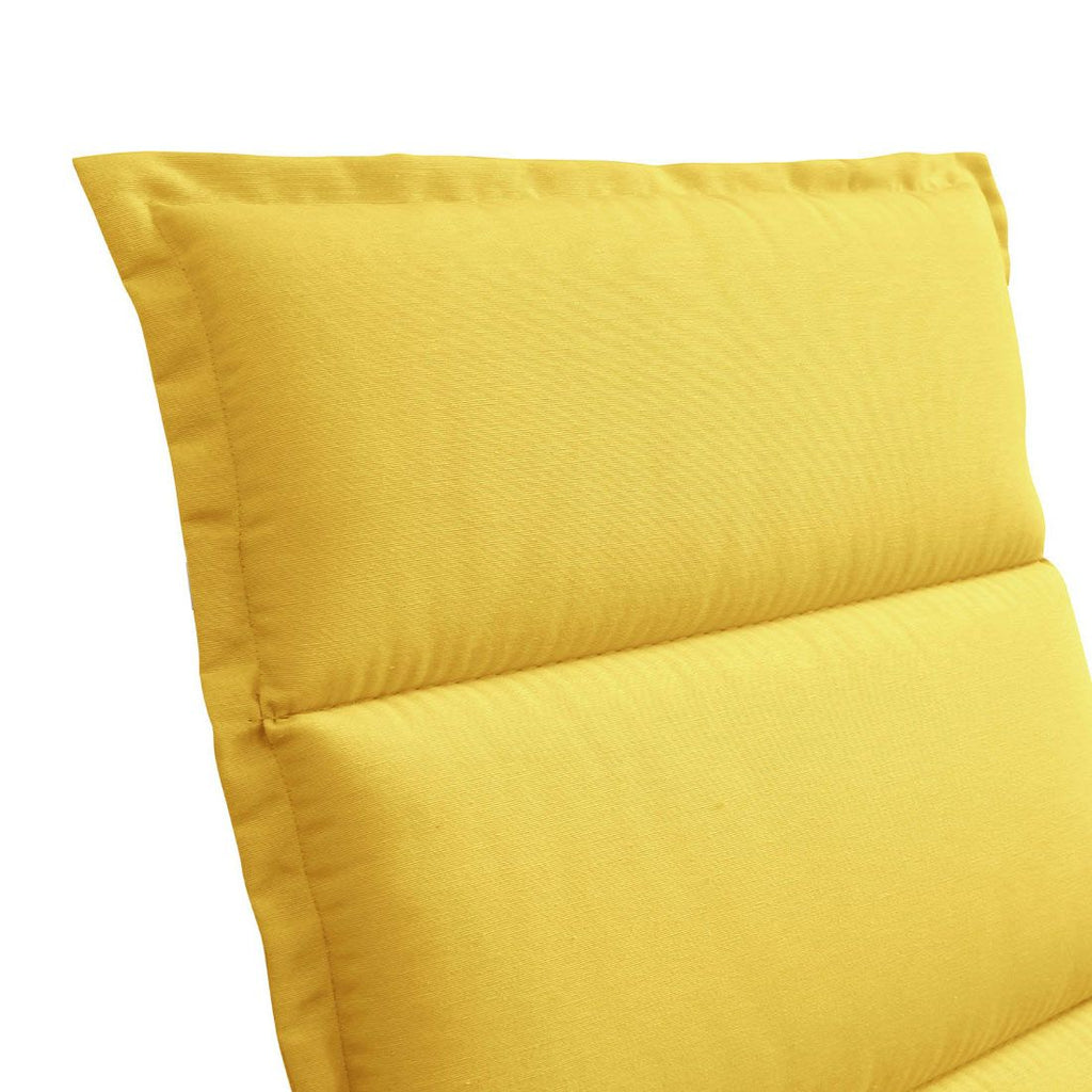 Høyrygg stolpute 50x120 cm blandingsstoff gul montert på stol