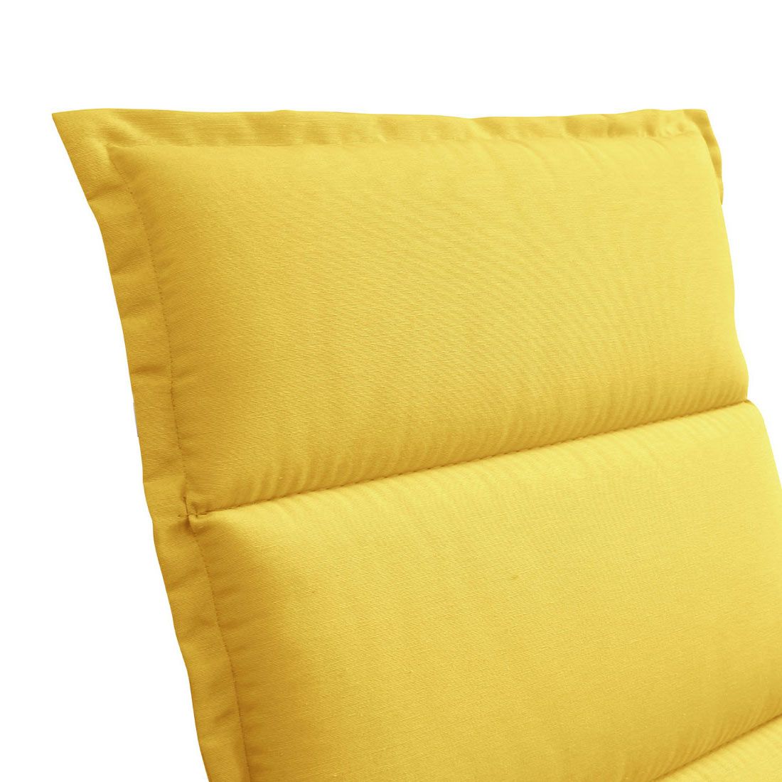Høyrygg stolpute 50x120 cm blandingsstoff gul montert på stol