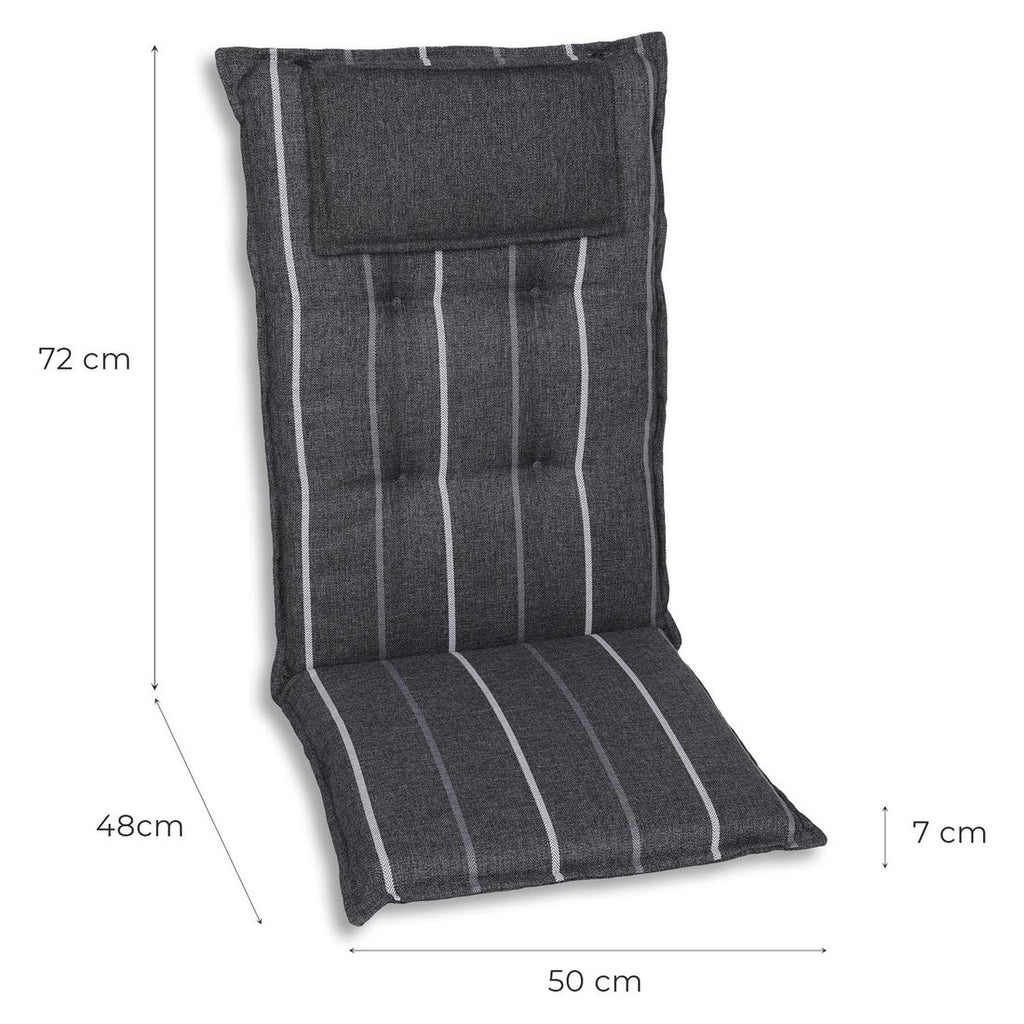 Montert Høyrygg stolpute 50x120 cm grå olefin - GO-DE på hage stol