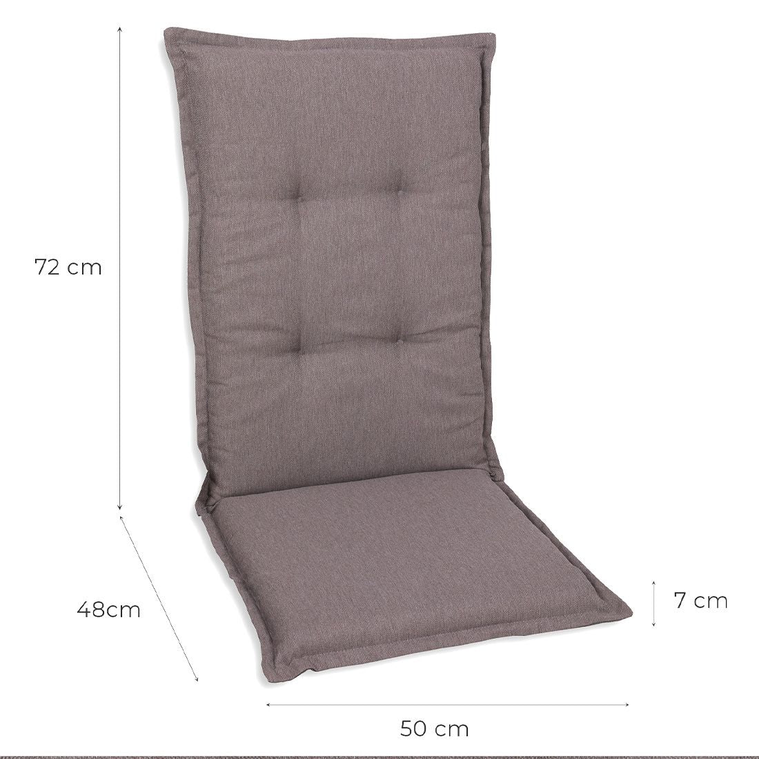 Nærbilde av polstring på Høyrygg stolpute 50x120 cm grå polyester - GO-DE