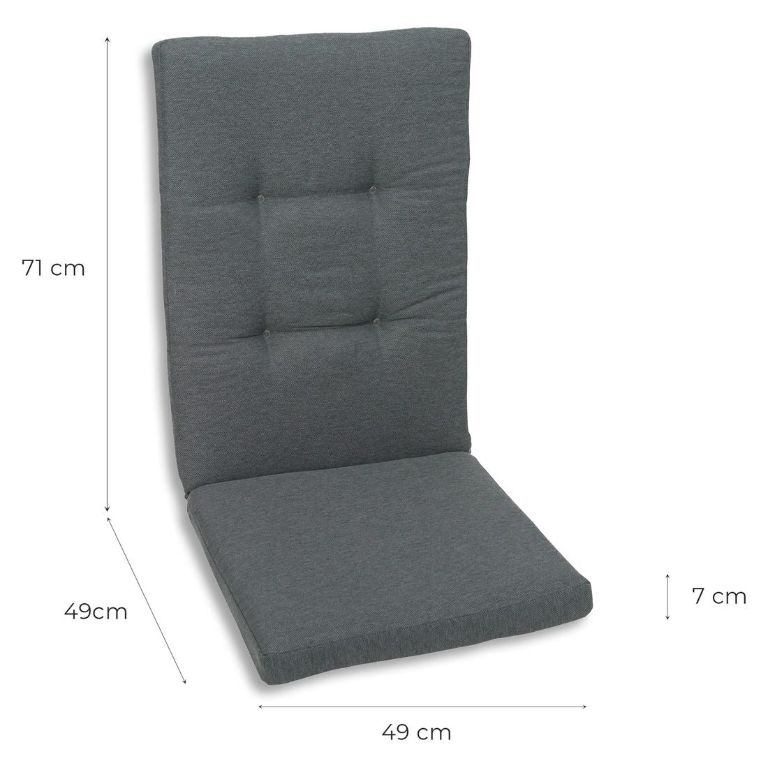 Høyrygg stolpute 50x120 cm polyester antrasitt bakside