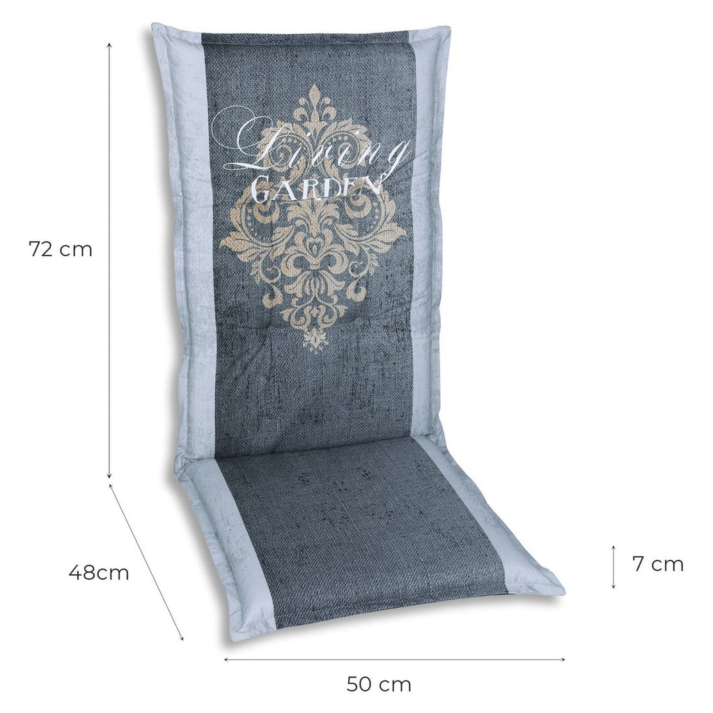 Høyrygg stolpute 50x120 cm polyester antrasitt - GO-DE bakside