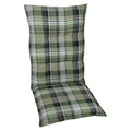 Høyrygg stolpute 50x120 cm polyester grønn rute forfra