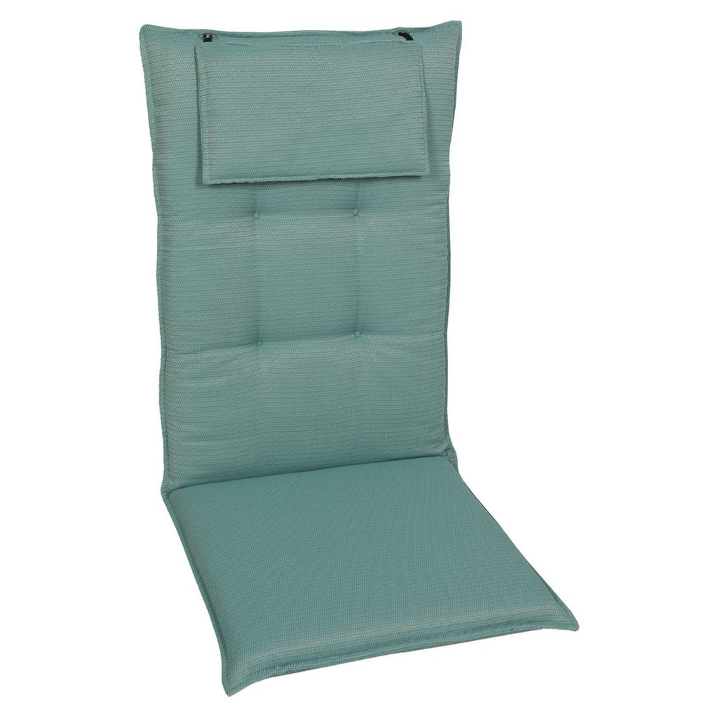 Høyrygg stolpute 50x120 cm polyester turkis forfra