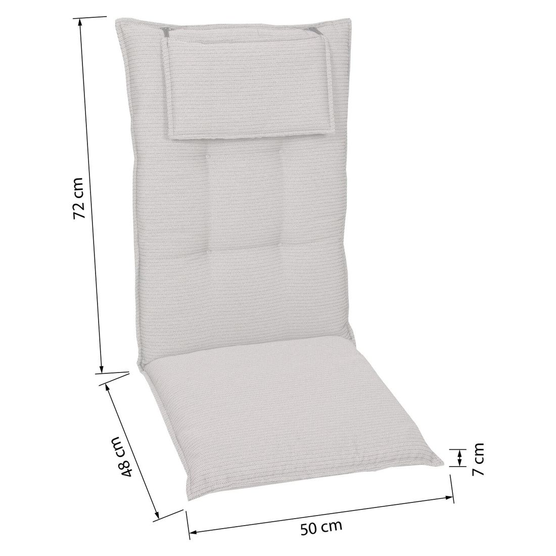Høyrygg stolpute 50x120 cm polyester turkis bakside