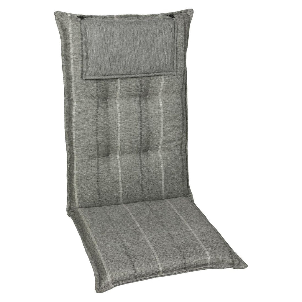 Høyrygg stolpute 50x120 cm olefin grå utestoff forfra